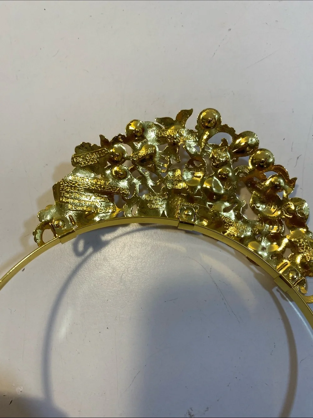 Disney Rapunzel Tiara Gold Headband with Pink and Purple Crystal Accents